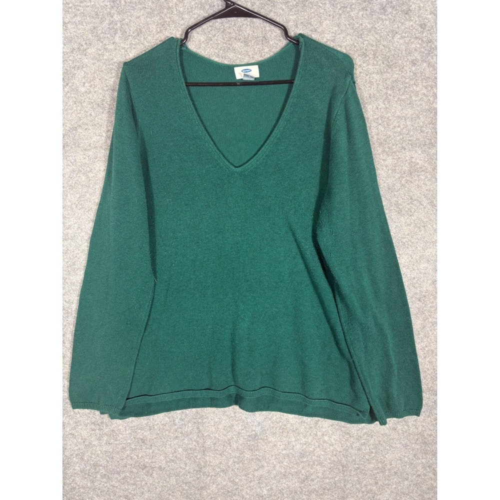 Old Navy Victorian Jade Green V‎ Neck Classic Vee Sweater Womens XXL TTG